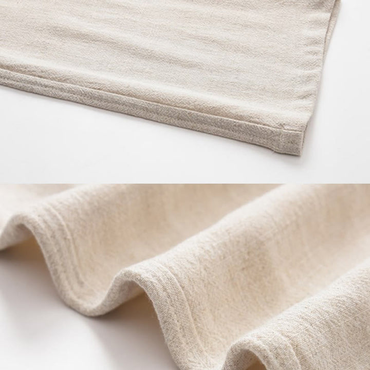 Buddha Stones春夏 無地 メンズ ドローストリング リネン パンツ ポケット付き - image 10