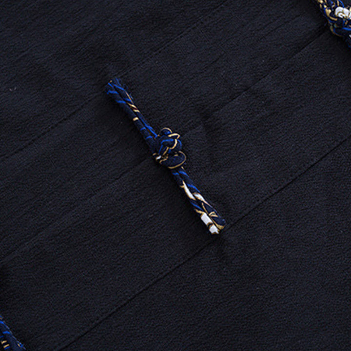 Buddha Stonesメンズ フロッグボタン タンスーツ コットン ホワイト クレーン刺繍 ジャケット シャツ ポケット付き - image 4