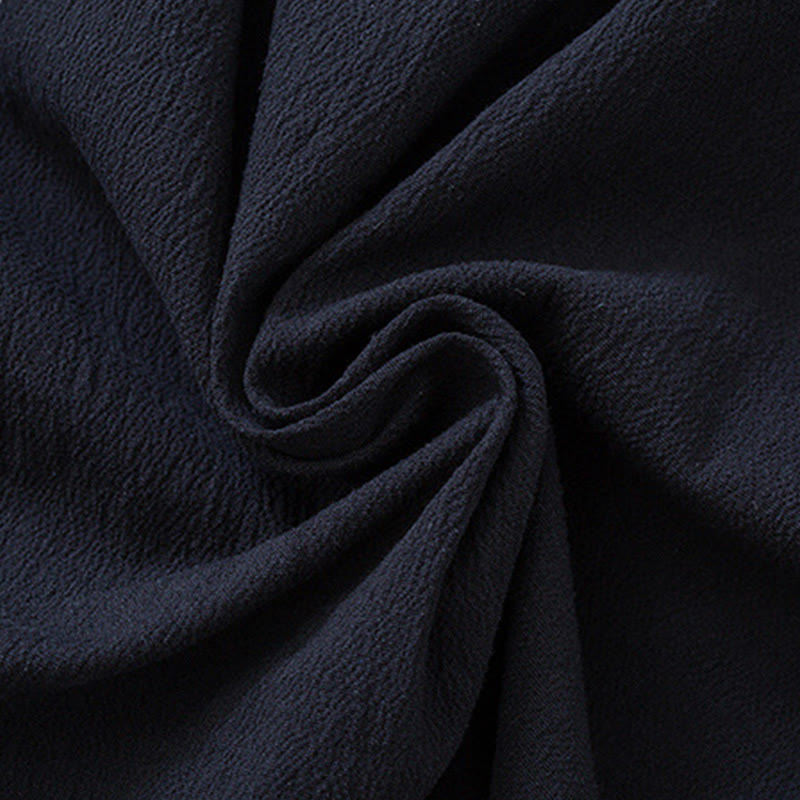 Buddha Stonesメンズ フロッグボタン タンスーツ コットン ホワイト クレーン刺繍 ジャケット シャツ ポケット付き - image 8