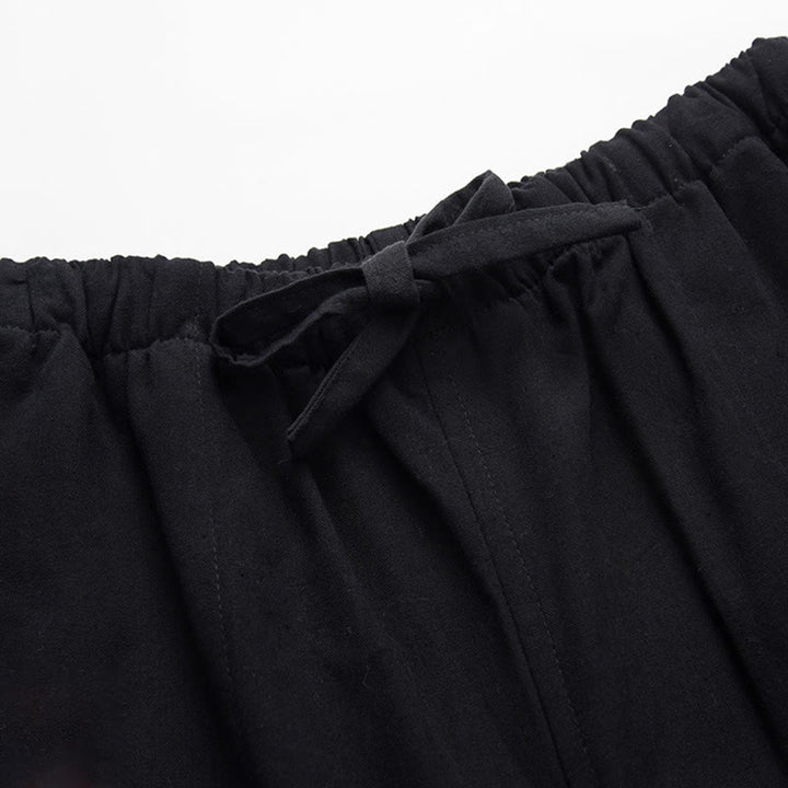 Buddha Stones 2点セット 秋 メンズ 唐装 カエルボタン コットン 長袖 シャツ パンツ セット - image 10