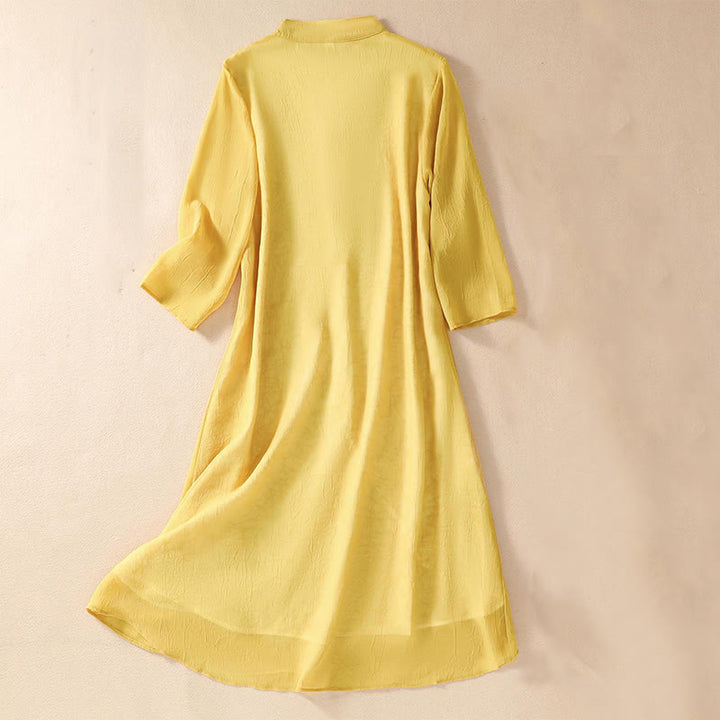 Buddha Stonesレディース フラワー刺繍 フロッグボタン シャツドレス ワイドレッグパンツ - image 2