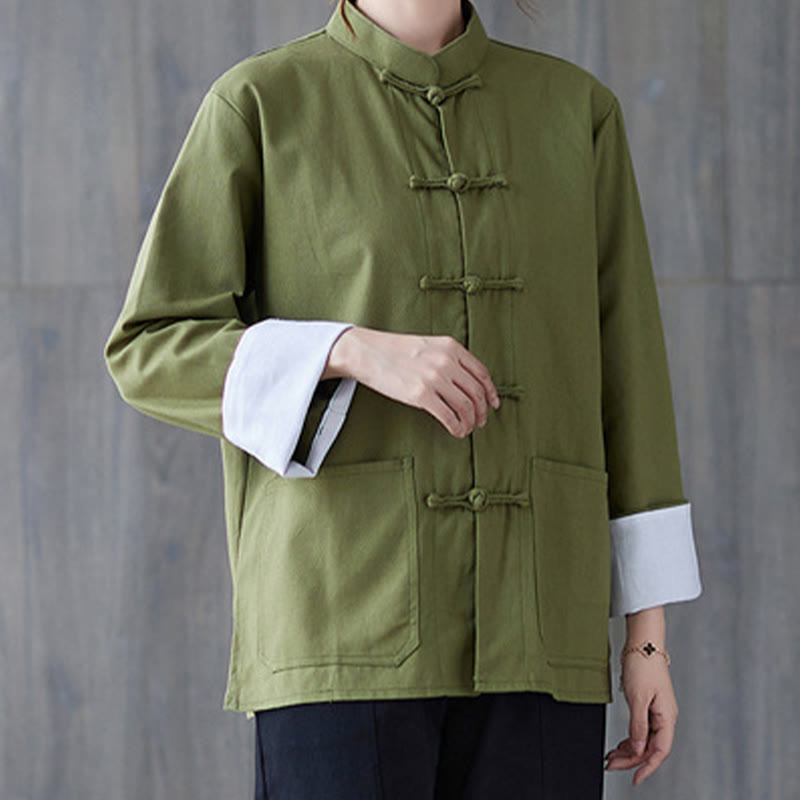 Buddha Stonesレディース フロッグボタン 長袖シャツ パンツ 瞑想用 コットンリネン 衣類 - image 2