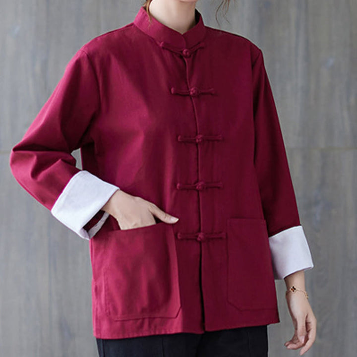 Buddha Stonesレディース フロッグボタン 長袖シャツ パンツ 瞑想用 コットンリネン 衣類 - image 8