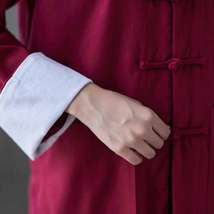 Buddha Stonesレディース フロッグボタン 長袖シャツ パンツ 瞑想用 コットンリネン 衣類 - image 12