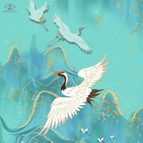 Buddha Stonesミントグリーン マウンテンクレーンプリント フィットネスレギンス レディース ヨガパンツ - image 1