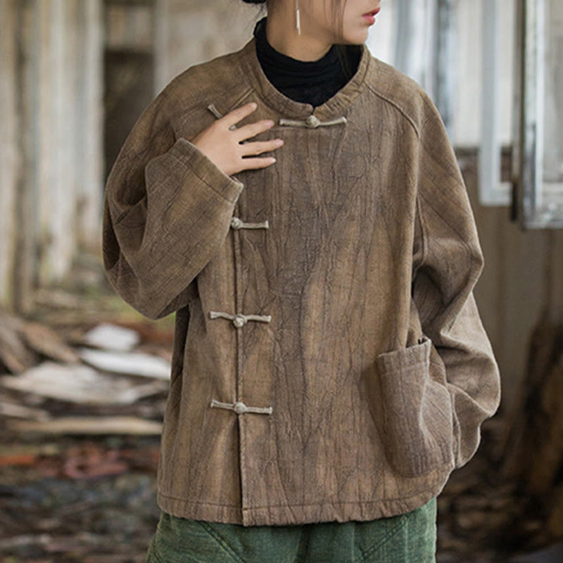 Buddha Stones無地 フロッグボタン サーマル 長袖 ラミー リネン レディース シャツ - image 12