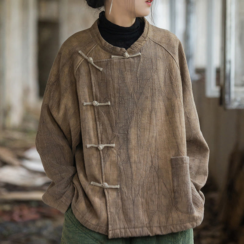 Buddha Stones無地 フロッグボタン サーマル 長袖 ラミー リネン レディース シャツ - image 11