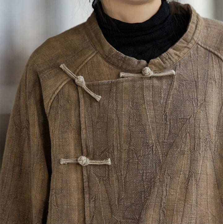 Buddha Stones無地 フロッグボタン サーマル 長袖 ラミー リネン レディース シャツ - image 16