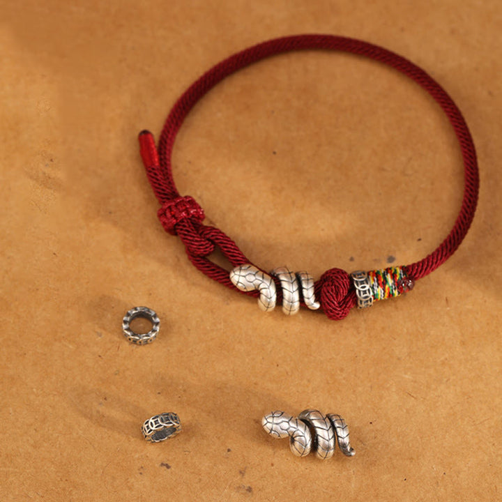 Buddha Stones赤紐925 スターリングシルバー 蛇年 コインリング 蛇の幸運ブレスレット - image 7