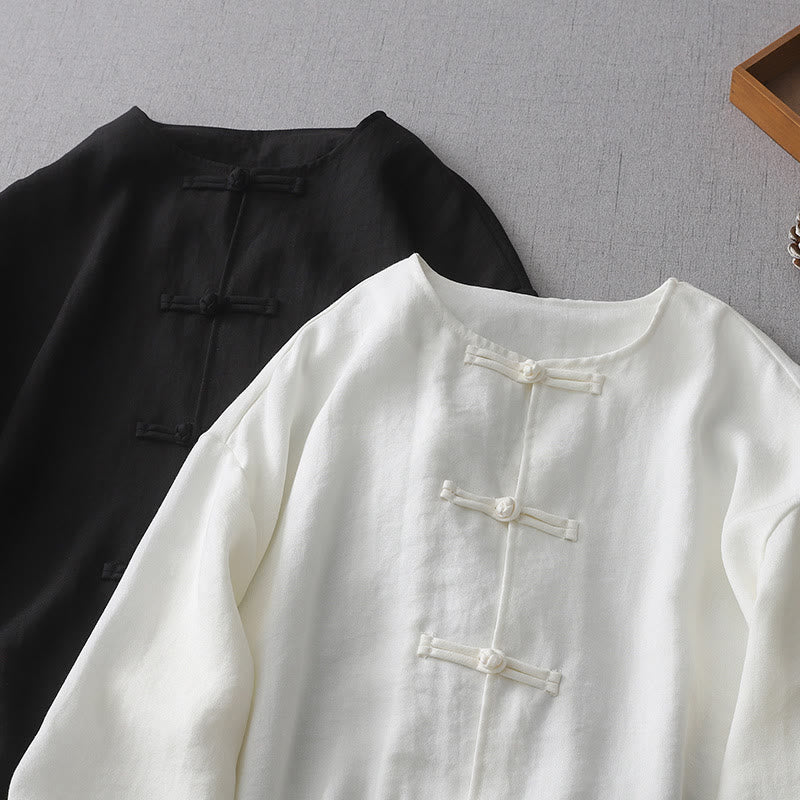 Buddha Stones無地ボタン長袖レディースシャツ - image 11