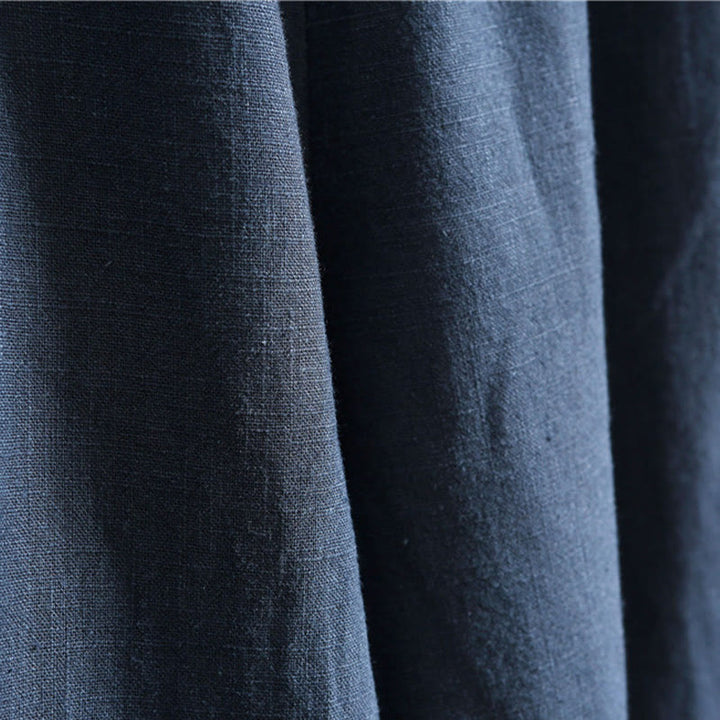 Buddha Stonesカジュアル 無地 伸縮性 ドローストリング ラミー リネン メンズ パンツ ポケット付き - image 23