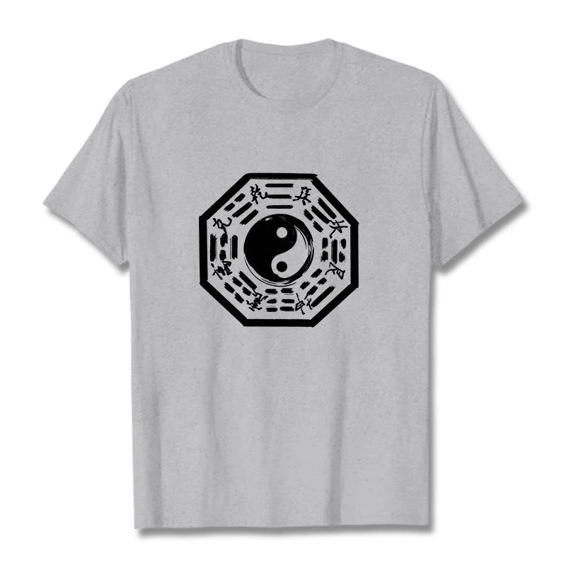 Buddha Stones八卦柄コットンTシャツ - ライトグレー - 2XL - image 11