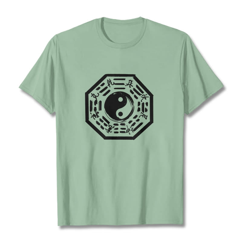 Buddha Stones八卦柄コットンTシャツ - ペールグリーン - 2XL - image 15