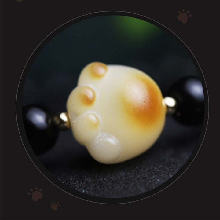 Buddha Stones黒曜石 猫の足 菩提樹幸運繁栄魔除け 浄化ブレスレット - image 15