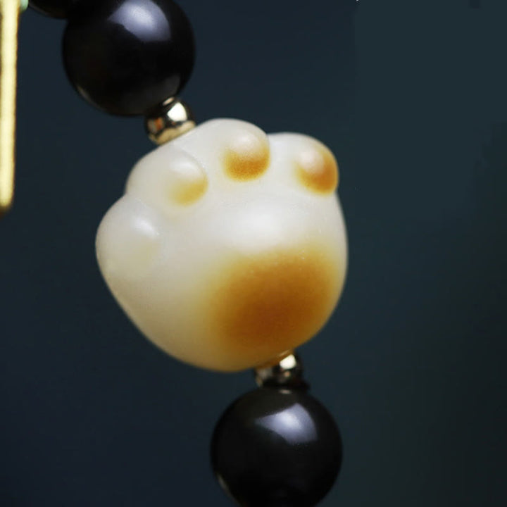 Buddha Stones黒曜石 猫の足 菩提樹幸運繁栄魔除け 浄化ブレスレット - image 14