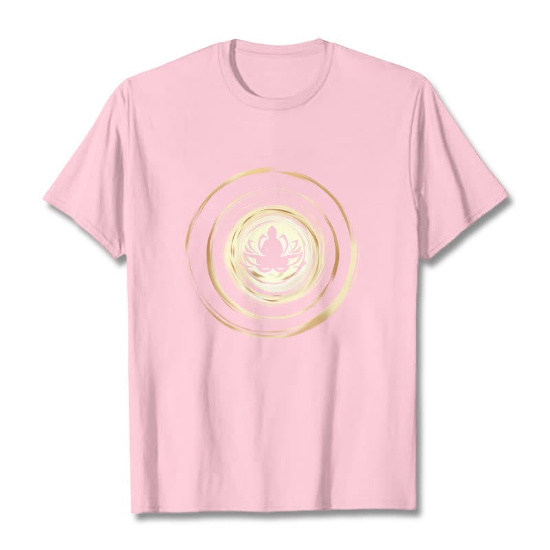 Buddha Stones瞑想仏蓮柄Tシャツ - ライトピンク - 2XL - image 13