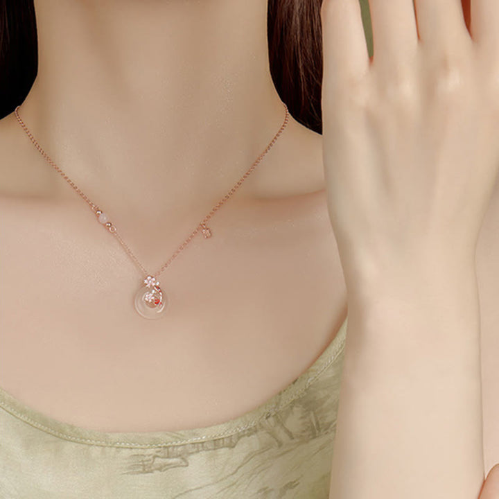 Buddha Stonesカルセドニー ピンククリスタル 925スターリングシルバー 花 鯉平和のお守りチャームポジティブネックレスペンダント - image 12