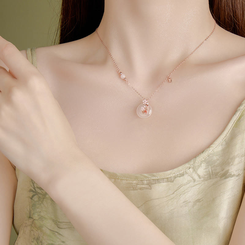 Buddha Stonesカルセドニー ピンククリスタル 925スターリングシルバー 花 鯉平和のお守りチャームポジティブネックレスペンダント - image 10