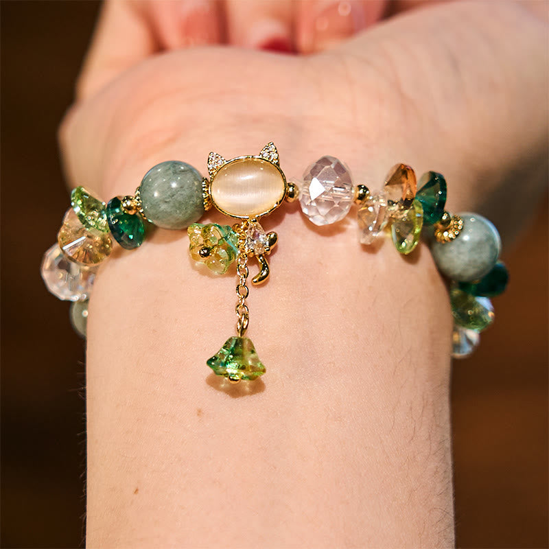 Buddha Stonesアメジストグリーンクリスタルレッドクリスタルキャットバランスブレスレット - image 11