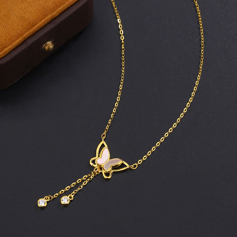 Buddha Stones 999スターリングシルバー シャコガイ ストーン バタフライ カームネックレス ペンダント - image 12