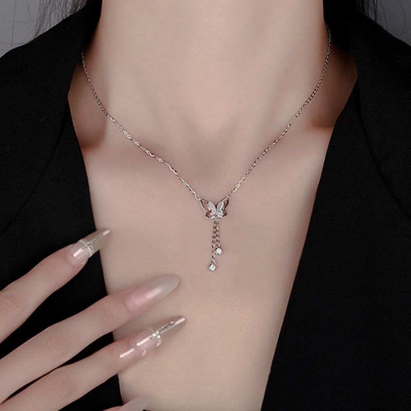 Buddha Stones 999スターリングシルバー シャコガイ ストーン バタフライ カームネックレス ペンダント - image 8