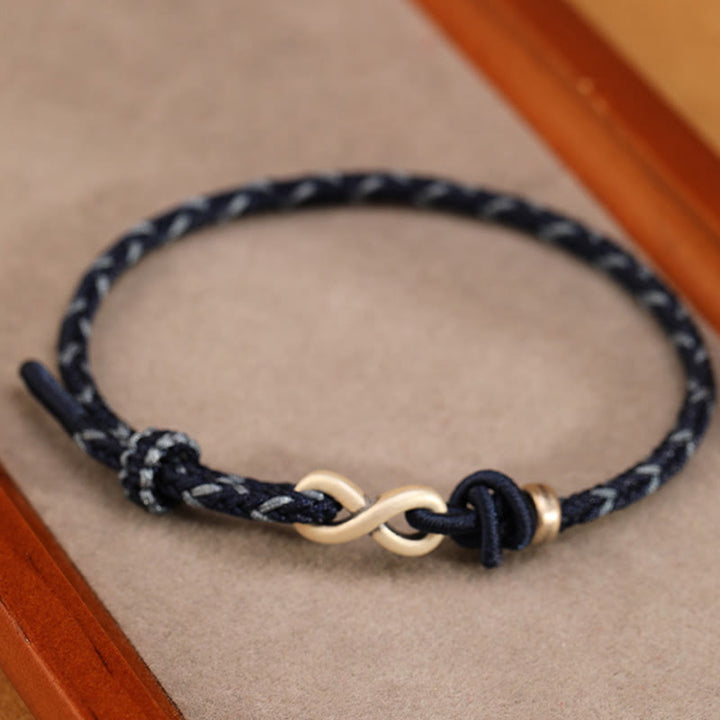 Buddha Stonesハンドメイド999スターリングシルバーエンドレスノットインフィニティシンボル幸運ロープブレスレット - image 9