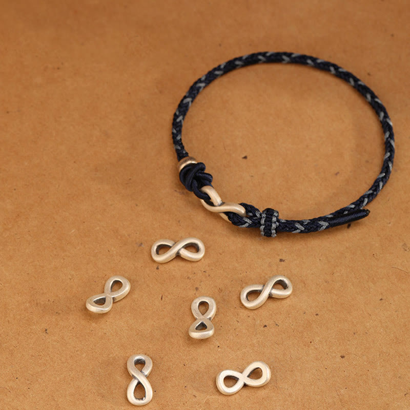 Buddha Stonesハンドメイド999スターリングシルバーエンドレスノットインフィニティシンボル幸運ロープブレスレット - image 16