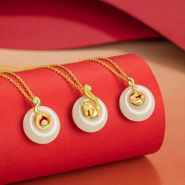 Buddha Stones中国十二支 和田翡翠 925 スターリングシルバー 豊穣のネックレスペンダント - image 2