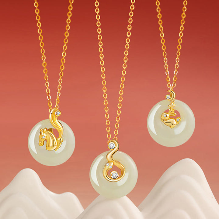 Buddha Stones中国十二支 和田翡翠 925 スターリングシルバー 豊穣のネックレスペンダント - image 30