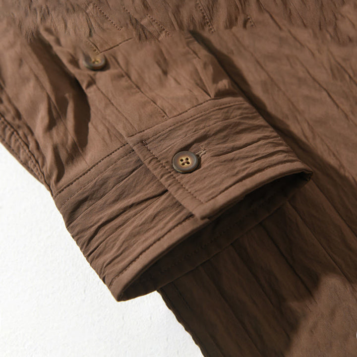 Buddha Stonesカジュアル 無地 長袖 メンズ シャツ ポケット付き - image 6