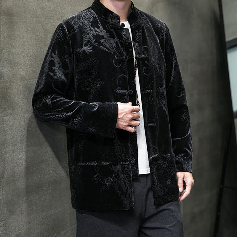 Buddha Stonesメンズ フロッグボタン タンスーツ ドラゴン柄 Lisvelte コットンジャケット シャツ ポケット付き - image 11