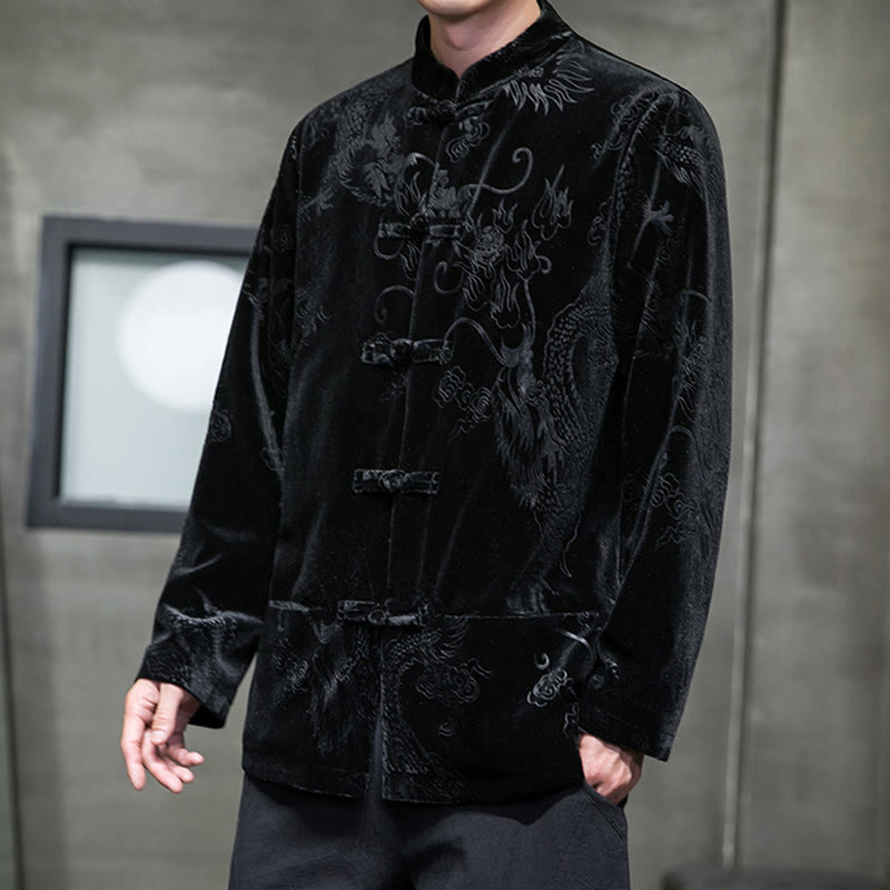 Buddha Stonesメンズ フロッグボタン タンスーツ ドラゴン柄 Lisvelte コットンジャケット シャツ ポケット付き - image 13