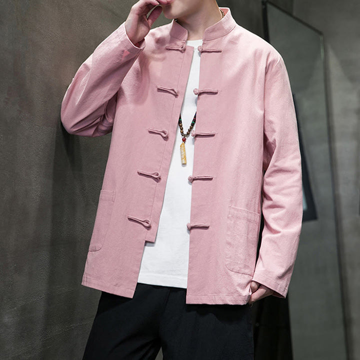 Buddha Stones無地 カエルボタン 唐装 コットンリネン メンズ ジャケット シャツ ポケット付き - image 31