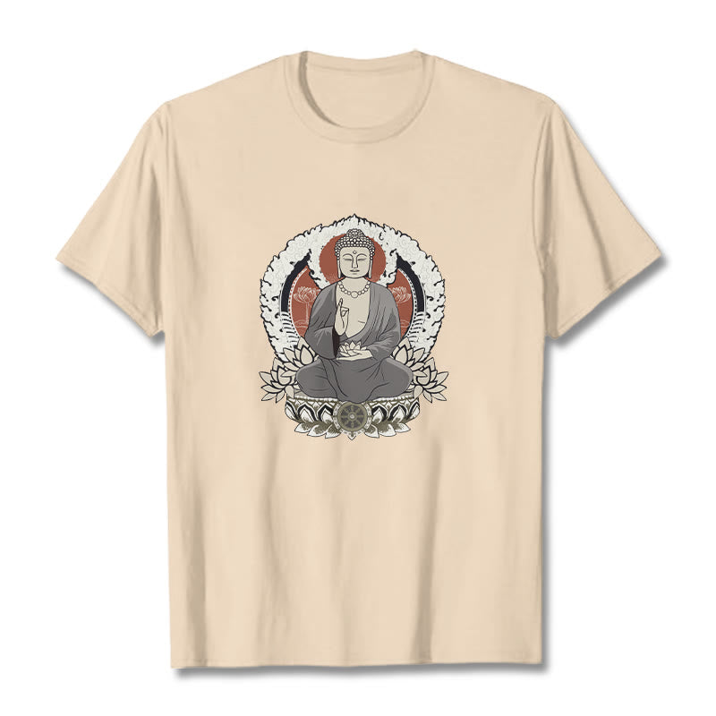蓮華座に座る仏陀の瞑想Buddha StonesTシャツ - ビスク - 2XL - image 1