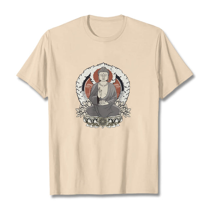 蓮華座に座る仏陀の瞑想Buddha StonesTシャツ - ビスク - 2XL - image 1