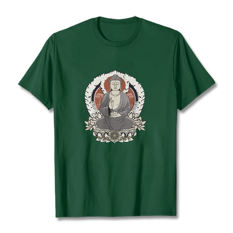 蓮華座に座る仏陀の瞑想Buddha StonesTシャツ - フォレストグリーン - 2XL - image 11