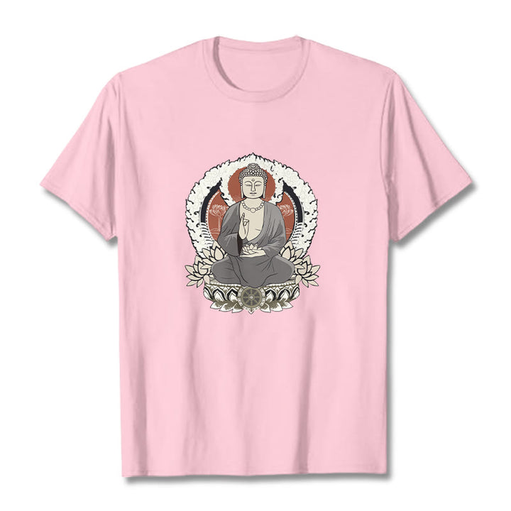 蓮華座に座る仏陀の瞑想Buddha StonesTシャツ - ライトピンク - 2XL - image 13
