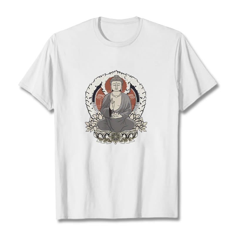 蓮華座に座る仏陀の瞑想Buddha StonesTシャツ - 白 - 2XL - image 8