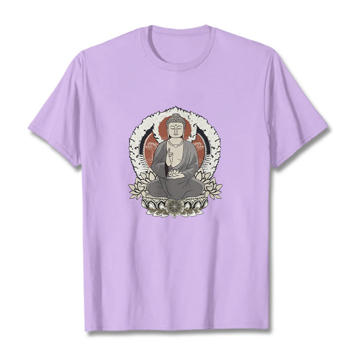 蓮華座に座る仏陀の瞑想Buddha StonesTシャツ - 梅 - 2XL - image 17