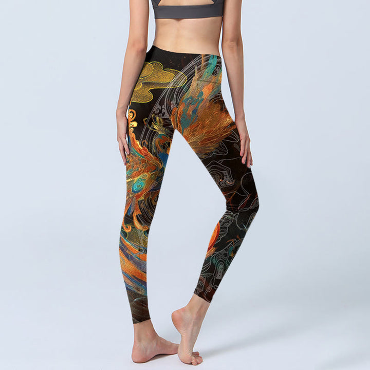 Buddha Stonesバイブラント フェニックス ジムレギンス レディース ヨガパンツ - image 4