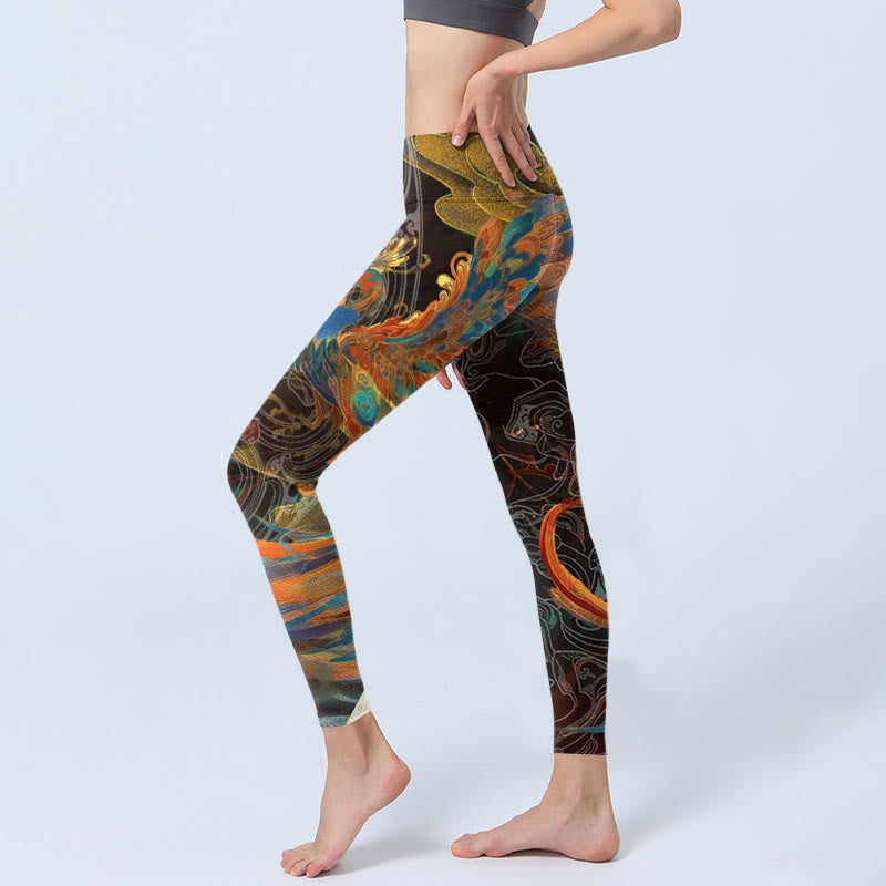 Buddha Stonesバイブラント フェニックス ジムレギンス レディース ヨガパンツ - image 2