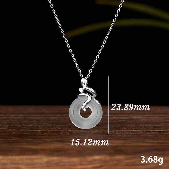 Buddha Stones925スターリングシルバー 蛇年 カルセドニー平和のお守りチャームポジティブネックレスペンダント - image 8