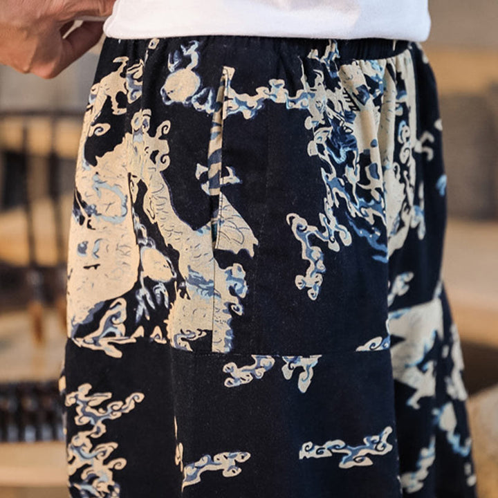 Buddha Stones中国龍柄 コットン メンズ ハーレムパンツ ポケット付き - image 9