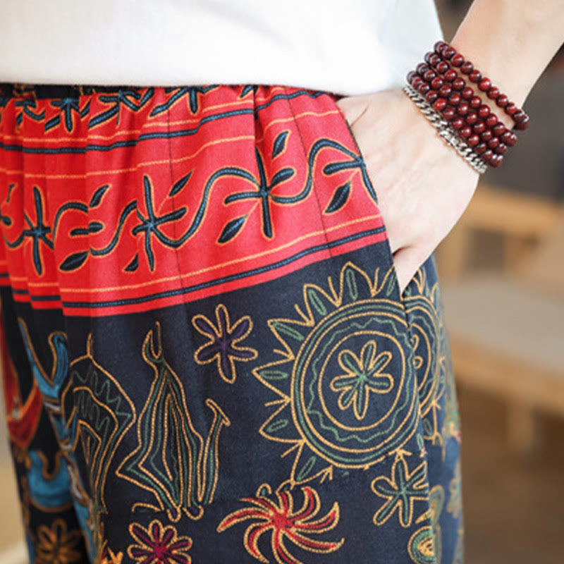 Buddha Stonesカラフル ラクダ柄 コットン メンズ ハーレムパンツ ポケット付き - image 7