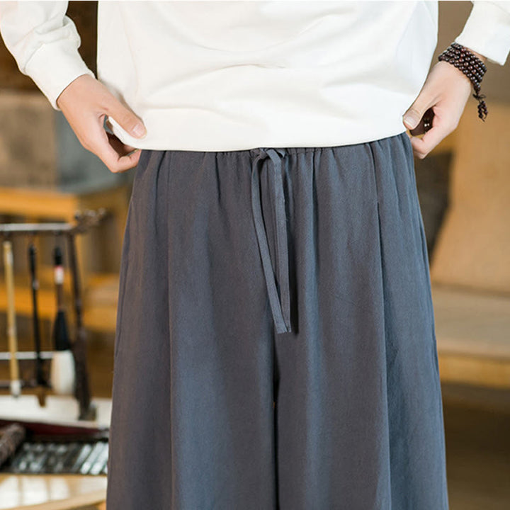 Buddha Stones無地 ドローストリング付き メンズ ハーレムパンツ ポケット付き - image 37
