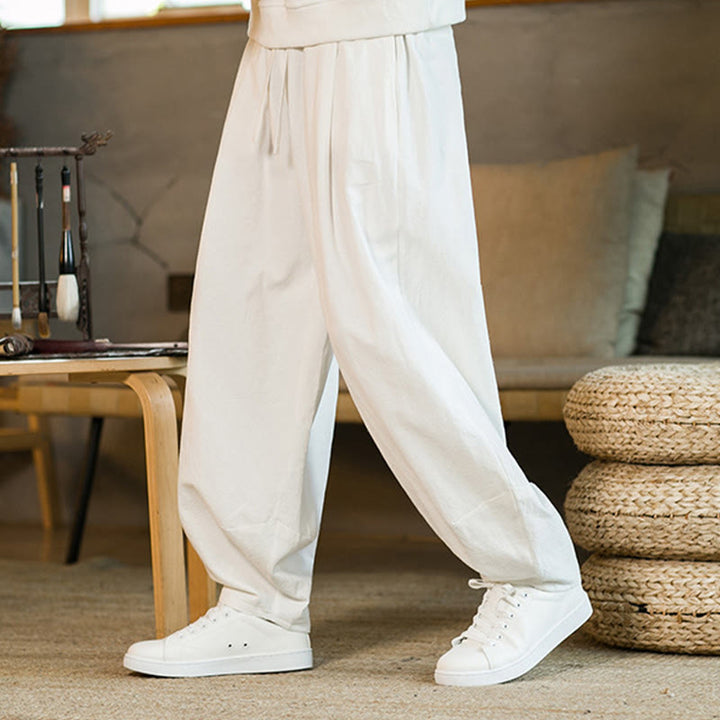 Buddha Stones無地 ドローストリング付き メンズ ハーレムパンツ ポケット付き - image 21