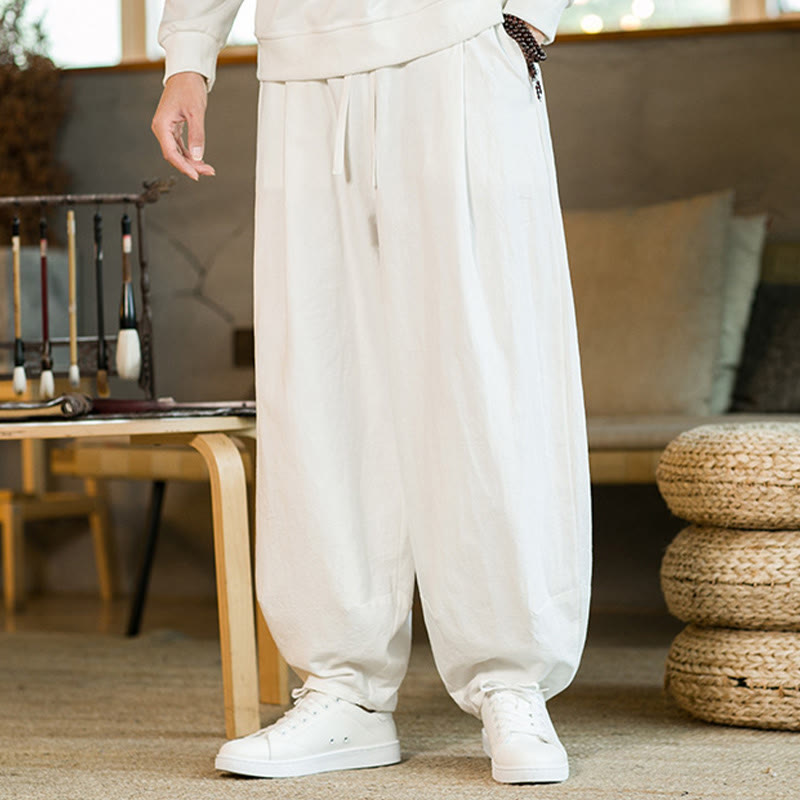 Buddha Stones無地 ドローストリング付き メンズ ハーレムパンツ ポケット付き - image 20
