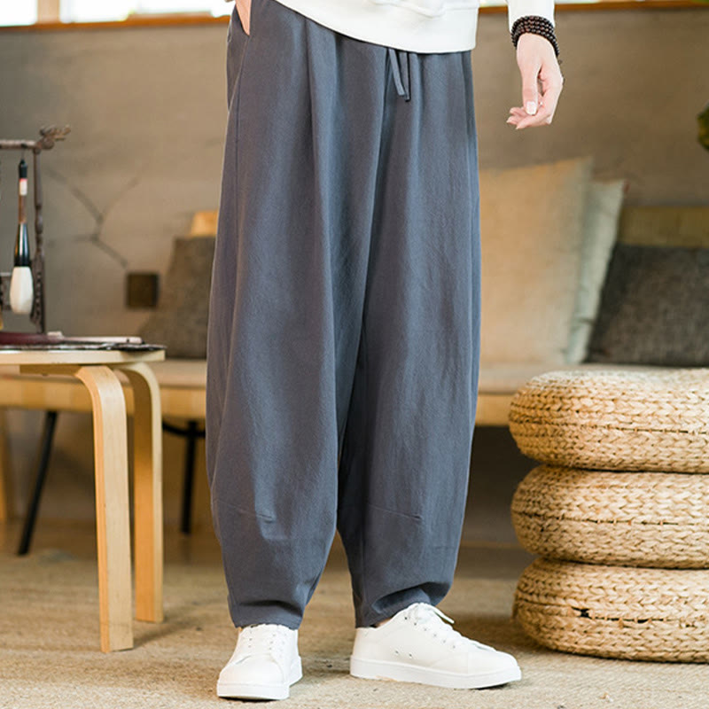 Buddha Stones無地 ドローストリング付き メンズ ハーレムパンツ ポケット付き - スレートグレー - US/UK/AU46、 EU56 (5XL) - image 31