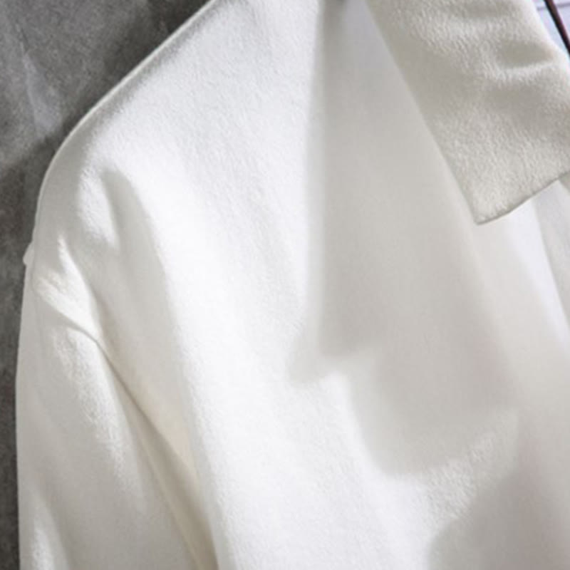 Buddha Stonesカジュアル 無地 フロントボタン 七分袖 メンズシャツ - image 3