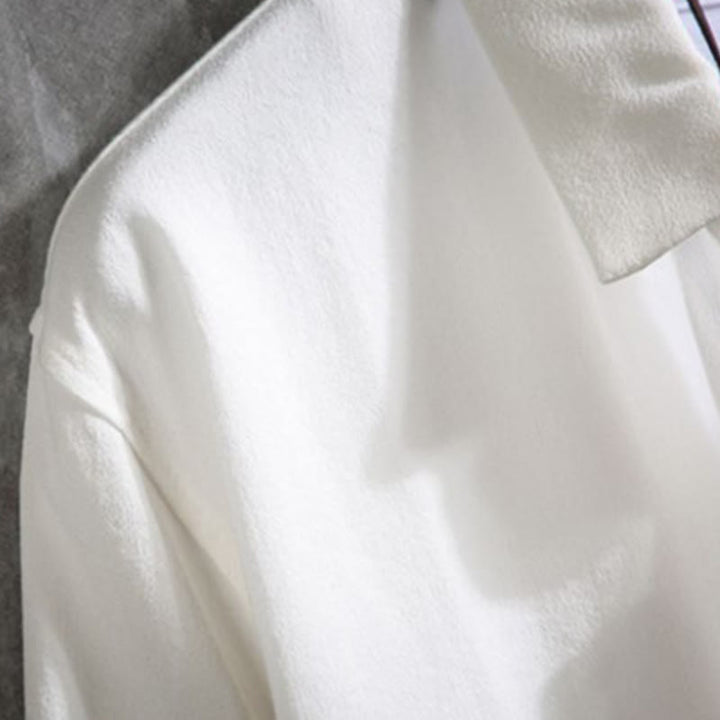 Buddha Stonesカジュアル 無地 フロントボタン 七分袖 メンズシャツ - image 3